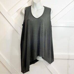 Helmut Lang Charcoal Asymmetrical Tank Top
